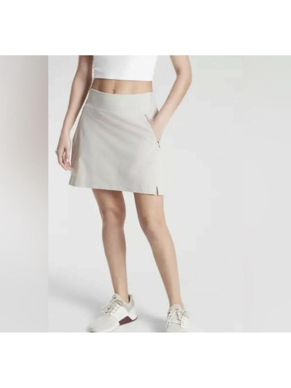 Athleta | SOHO Skort Cream Athletic Active Skirt Pockets Under Shorts Size 14